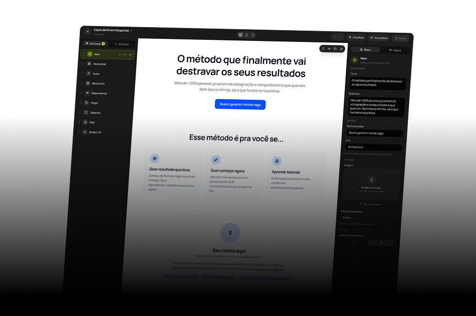 Painel do PaysClub Builder